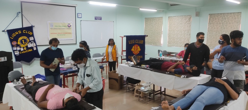 Blood donation camp by Lions   and Leo Club of Canacona