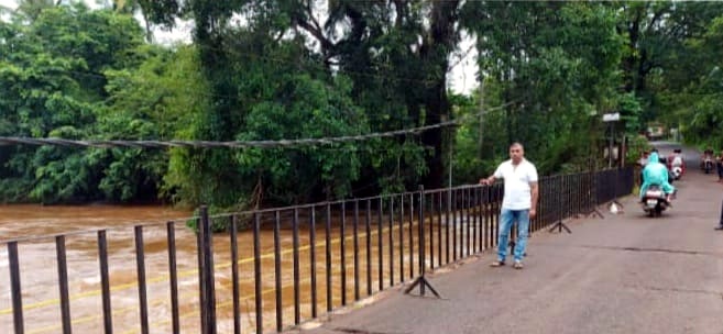 Metal barricades installed at Paroda bridge