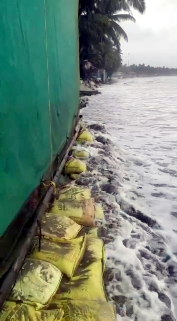 Palolem beach disappears as sea pounds coast