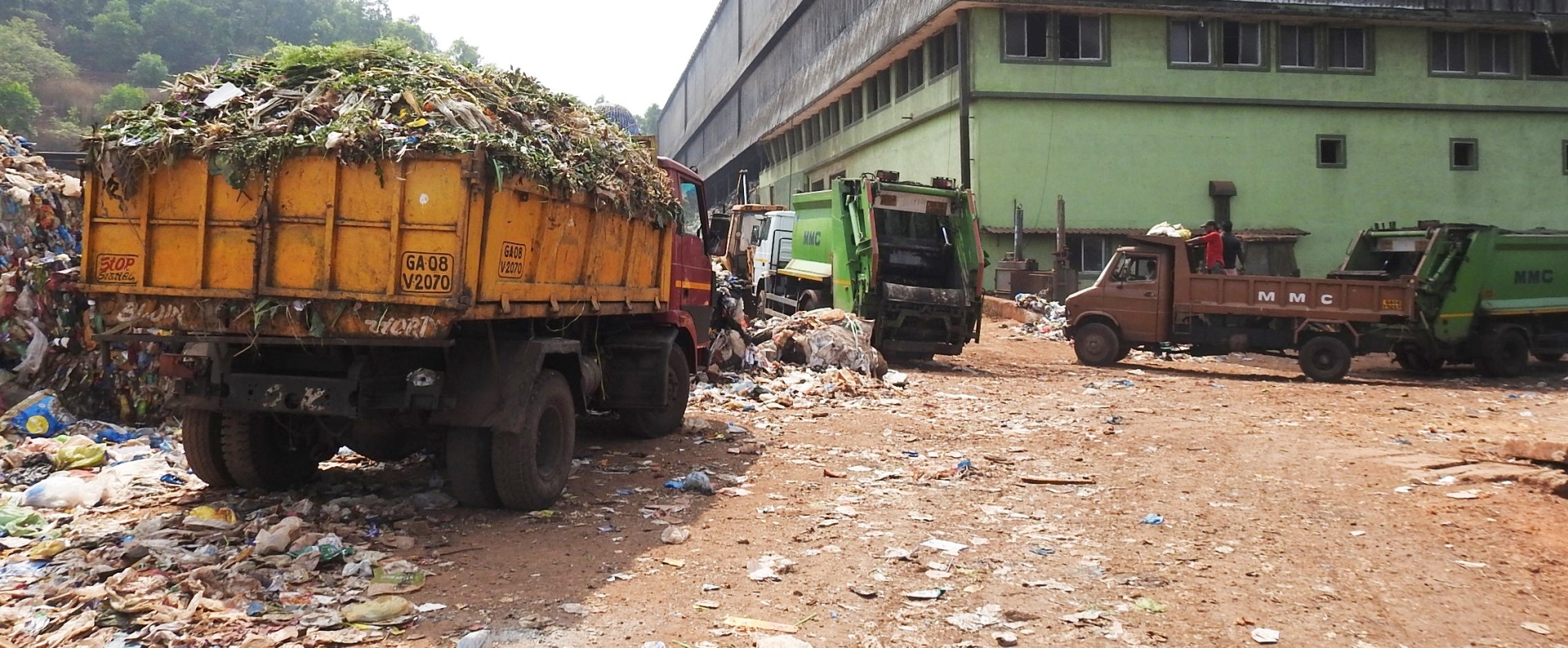 Stranded garbage-laden trucks begin  unloading waste at Sonsodo shed
