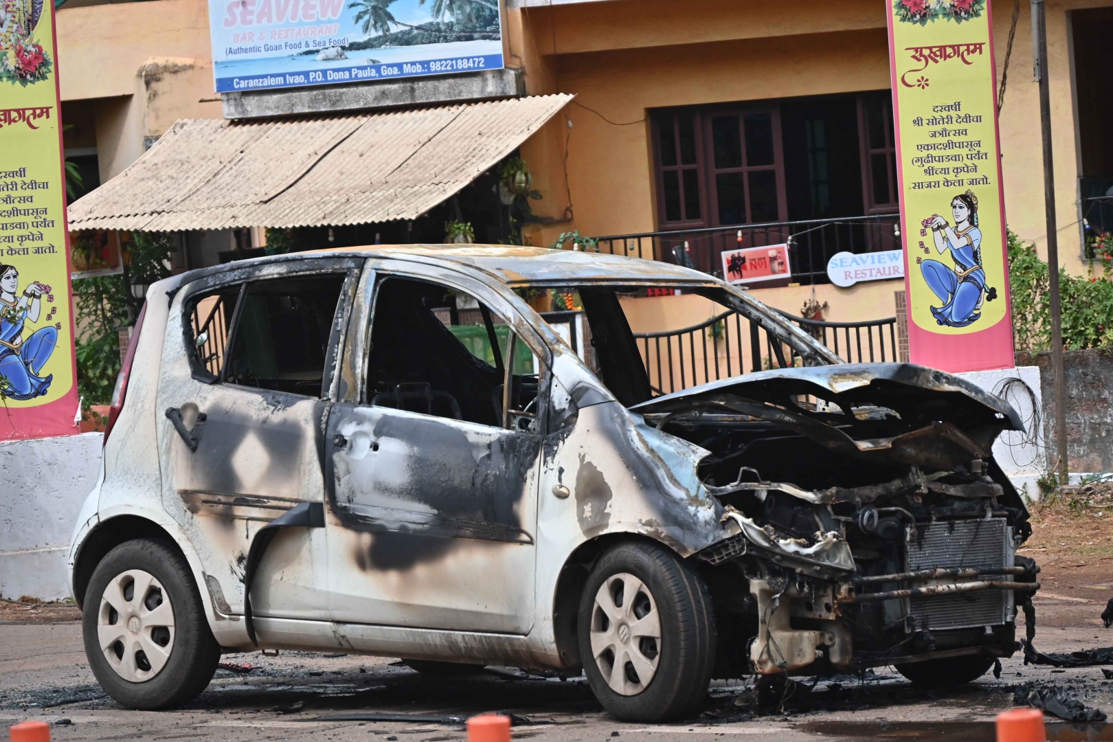 Car catches fire at Caranzalem