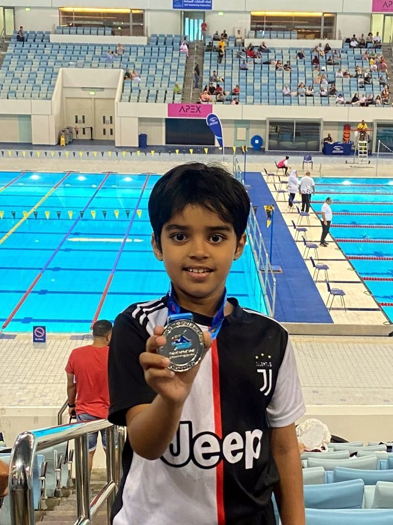 Goan boy wins silver medal at swimming contest in Dubai